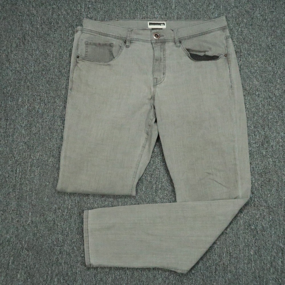 Travis Mathew Jeans Mens 33x32 Gray Lightweight Legacy Denim 5 Pocket Straight
